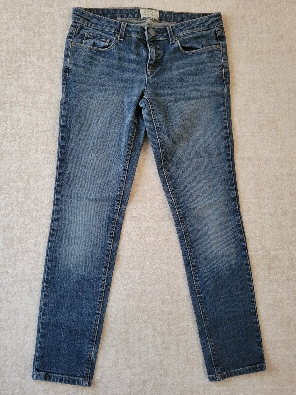 Aeropostale Ashley Ultra Skinny Jeans 5/6 SHORT Med Blue Wash Y2K Retro Mid Rise